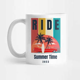 Red Yellow Green Retro Summer Time T-Shirt Mug